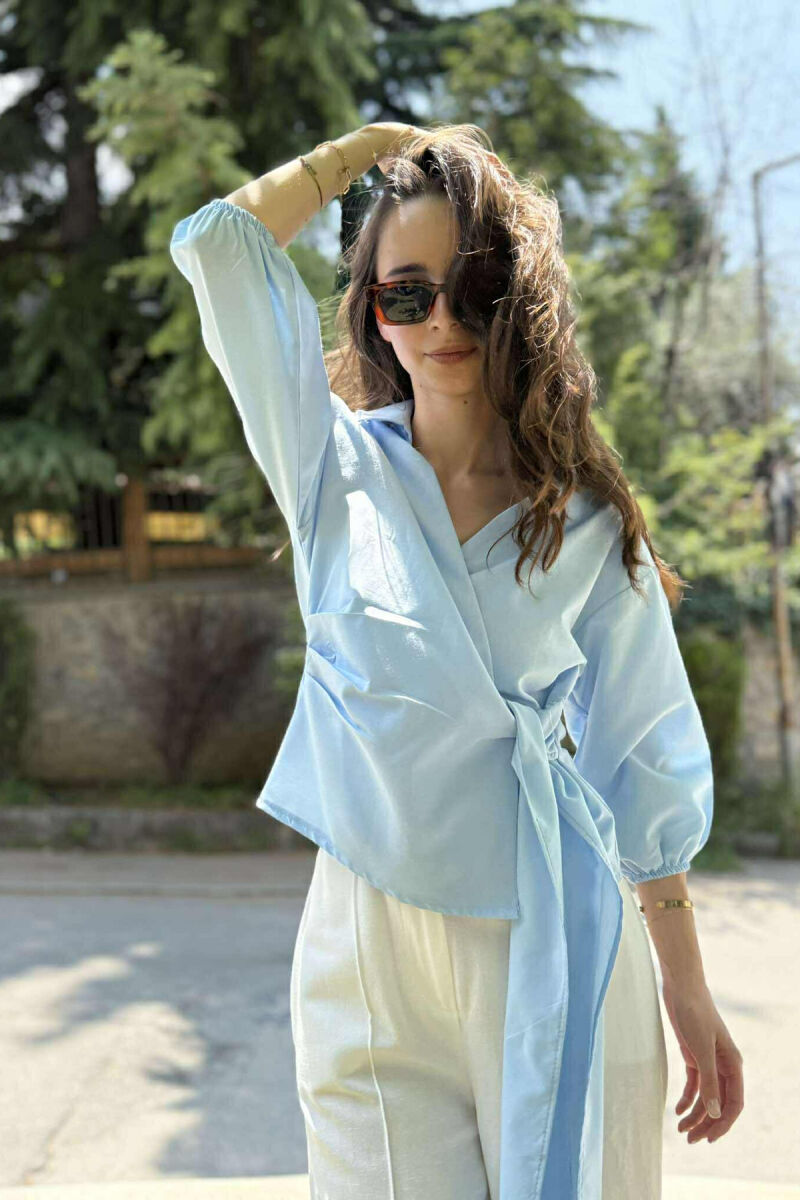 ONE COLOR LACING WOMEN SHIRT LIGHTBLUE/BZ - 6
