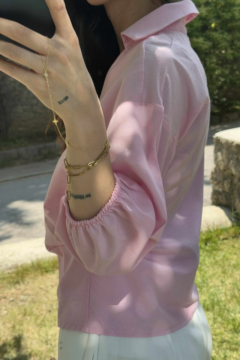 ONE COLOR LACING WOMEN SHIRT PINK/ROZE - 4