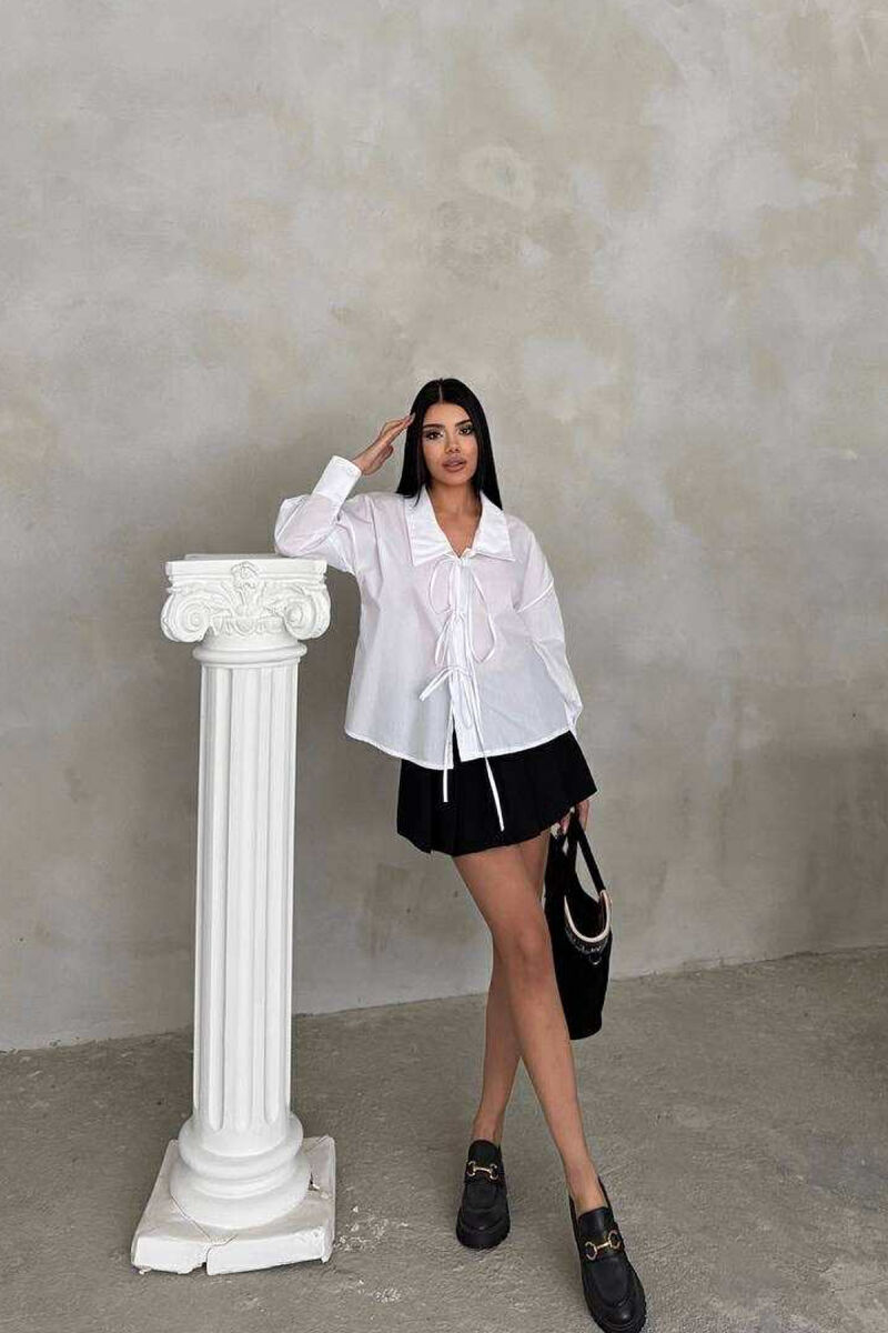 ONE COLOR LACING WOMEN SHIRT WHITE-E BARDHE - 1