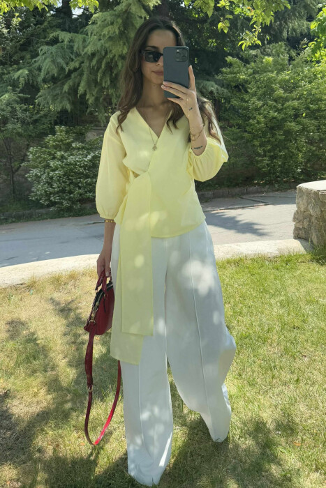 ONE COLOR LACING WOMEN SHIRT YELLOW/E VERDHE 