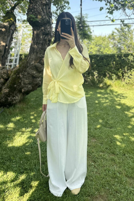 ONE COLOR LACING WOMEN SHIRT YELLOW/E VERDHE - 2