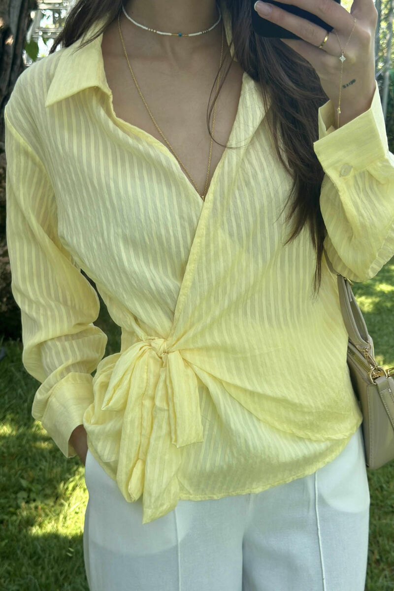 ONE COLOR LACING WOMEN SHIRT YELLOW/E VERDHE - 3