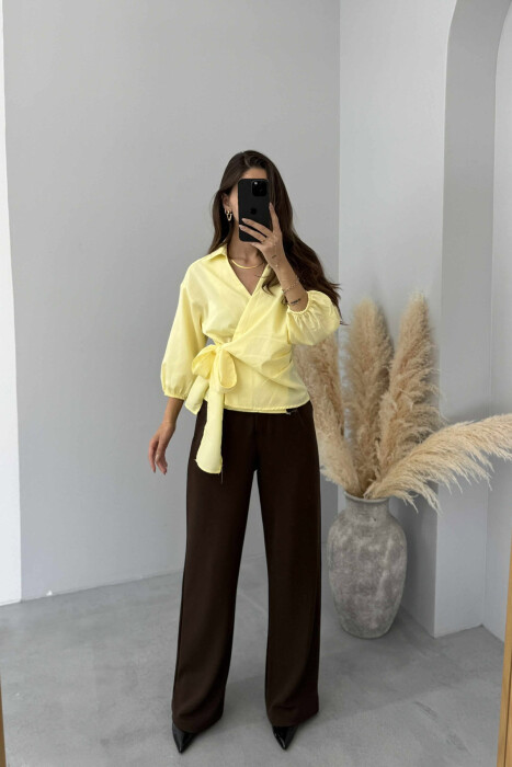 ONE COLOR LACING WOMEN SHIRT YELLOW/E VERDHE - 3