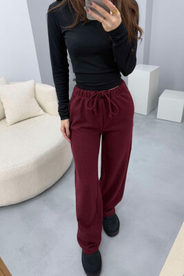 ONE COLOR LACING WOMEN TROUSERS BURGUNDY/VISHNJE 