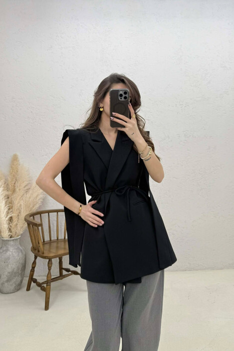 ONE COLOR LACING WOMEN VEST BLACK/ E ZEZE - 1