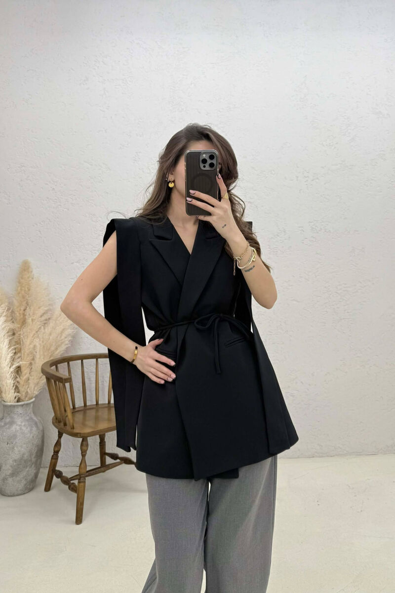 ONE COLOR LACING WOMEN VEST BLACK/ E ZEZE - 1