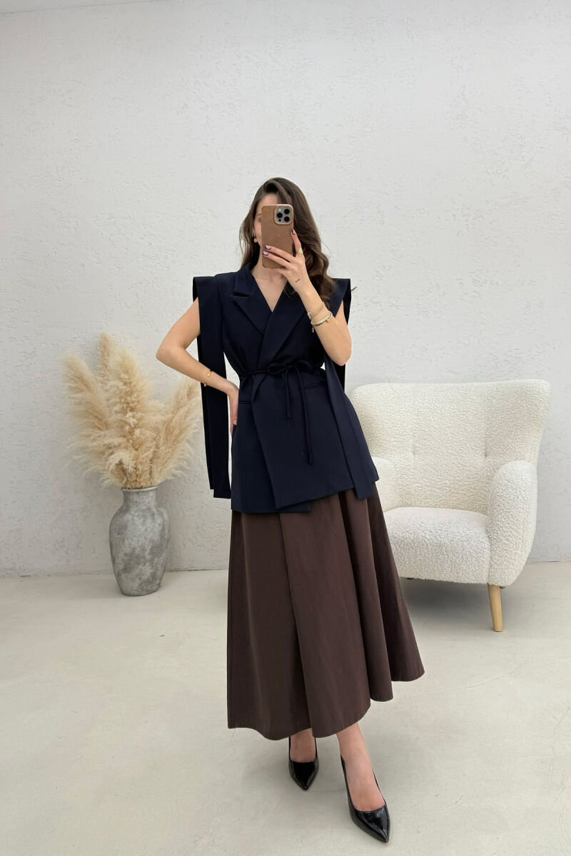 ONE COLOR LACING WOMEN VEST BLUE/BLU - 3