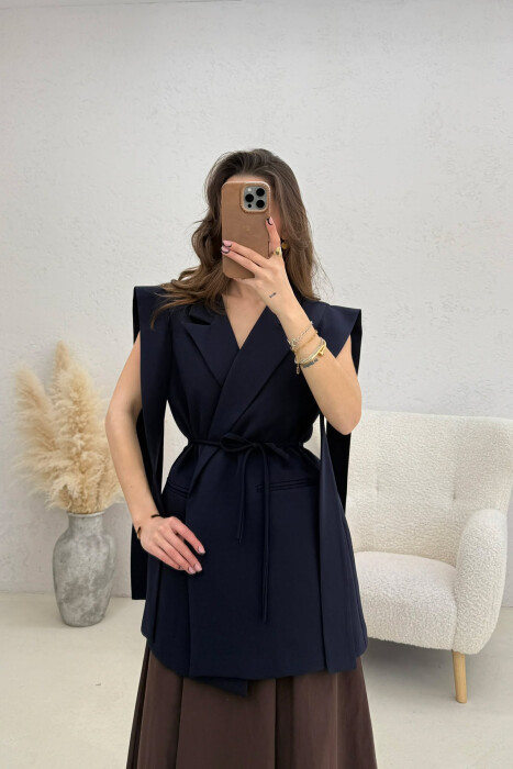 ONE COLOR LACING WOMEN VEST BLUE/BLU - 4