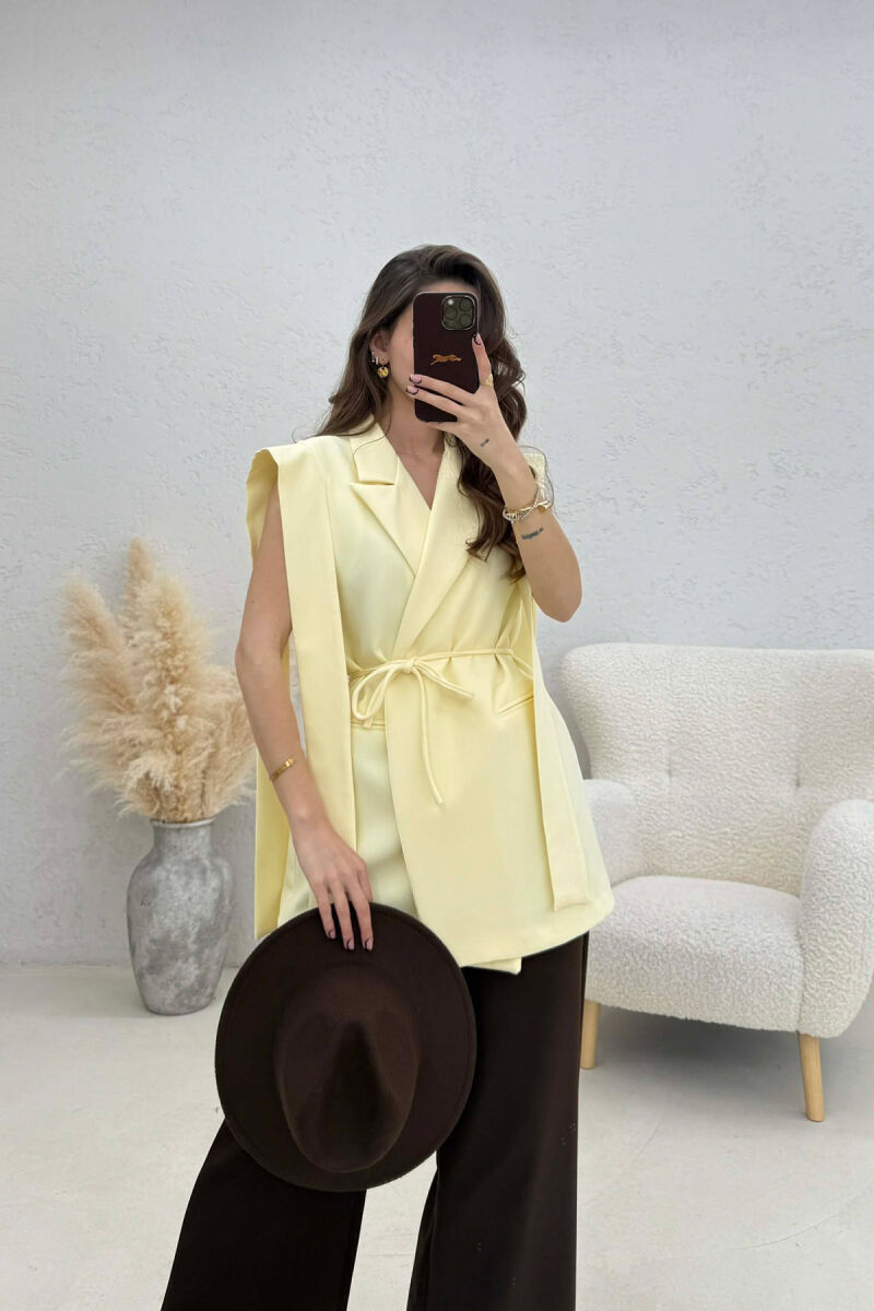 ONE COLOR LACING WOMEN VEST LEMON/ LIMON - 2