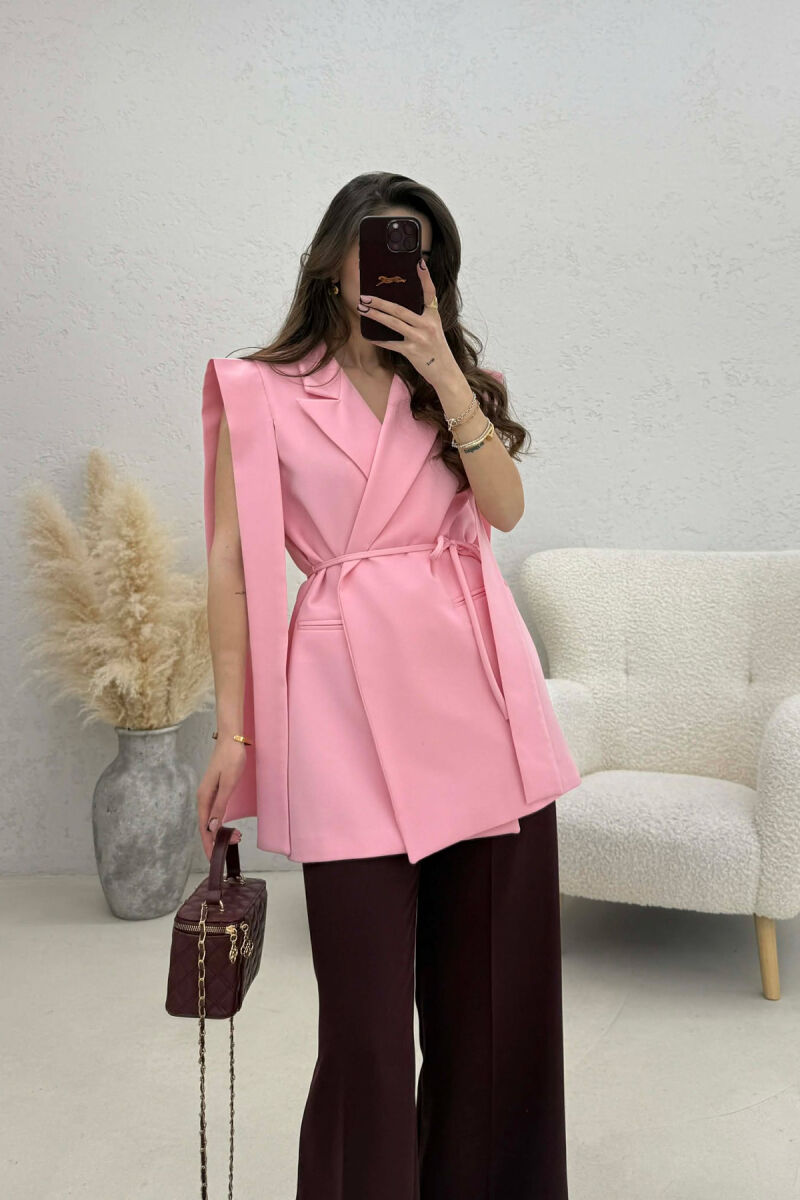 ONE COLOR LACING WOMEN VEST PINK/ROZE - 1