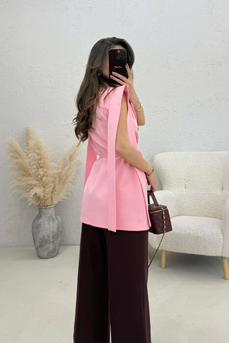 ONE COLOR LACING WOMEN VEST PINK/ROZE - 4