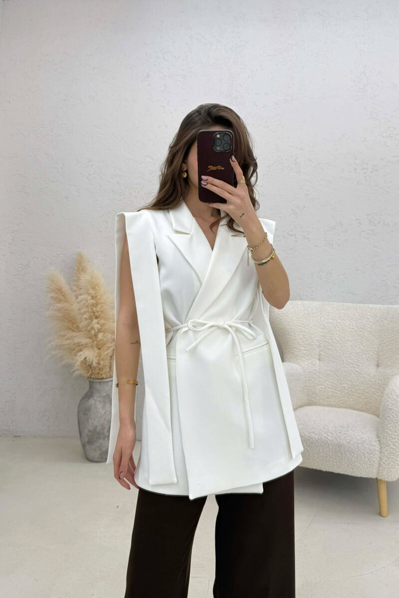 ONE COLOR LACING WOMEN VEST WHITE-E BARDHE - 2