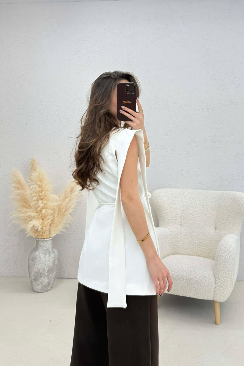 ONE COLOR LACING WOMEN VEST WHITE-E BARDHE - 4