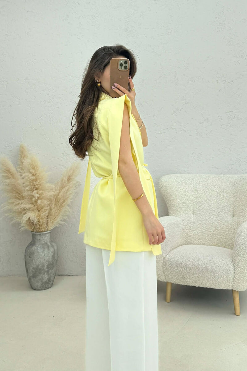 ONE COLOR LACING WOMEN VEST YELLOW/E VERDHE - 3