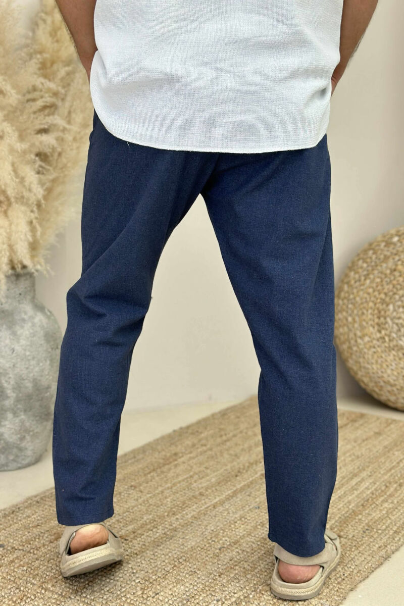 ONE COLOR LACINGS MEN PANTS DARK BLUE/BEE - 4
