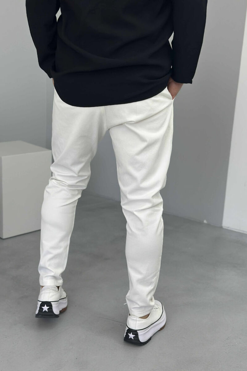 ONE COLOR LACINGS MEN PANTS WHITE-E BARDHE - 3