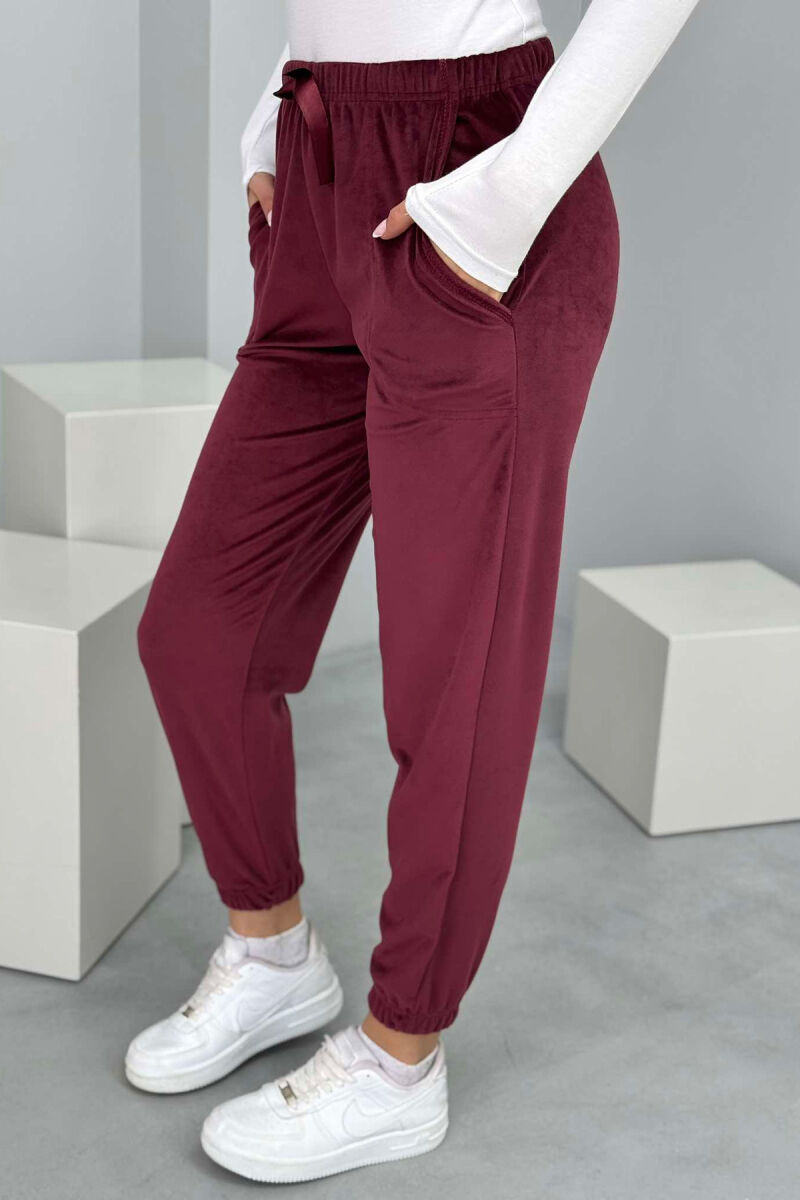 ONE COLOR LACINGS WOMEN JOGGERS BURGUNDY/VISHNJE - 6