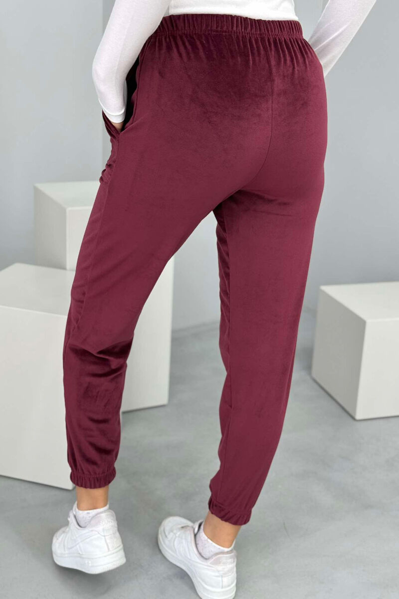 ONE COLOR LACINGS WOMEN JOGGERS BURGUNDY/VISHNJE - 8