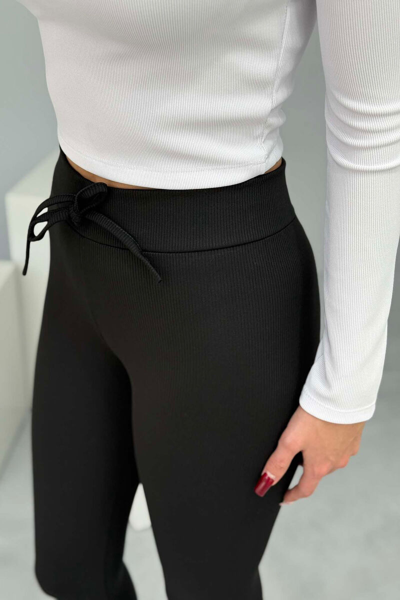 ONE COLOR LACINGS WOMEN LEGGINGS BLACK/ E ZEZE - 3