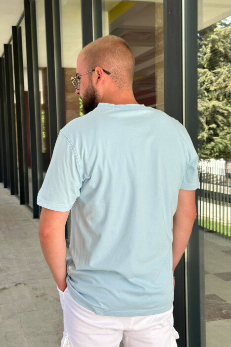 ONE COLOR LEAF SHIRT MAN LIGHTBLUE/BZ - 3