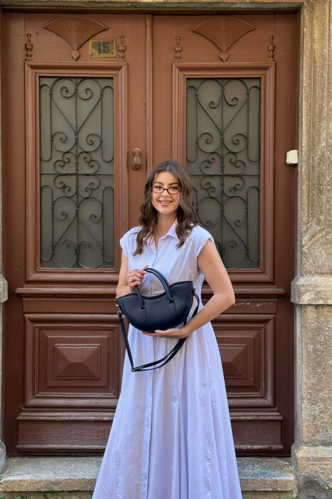 ONE COLOR LEATHER SIMPLE WOMAN BAG BLUE/BLU - 4