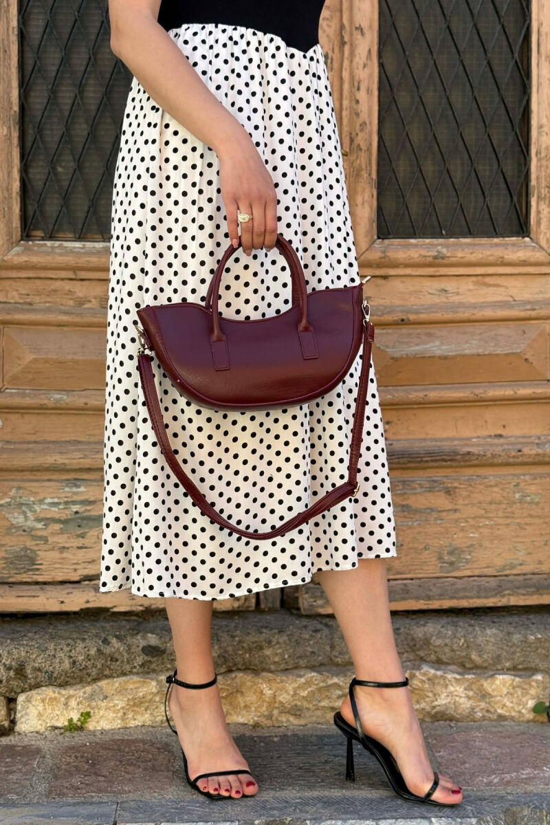 ONE COLOR LEATHER SIMPLE WOMAN BAG BURGUNDY/VISHNJE - 3