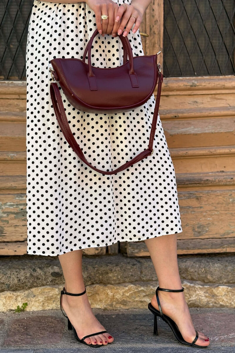 ONE COLOR LEATHER SIMPLE WOMAN BAG BURGUNDY/VISHNJE - 4