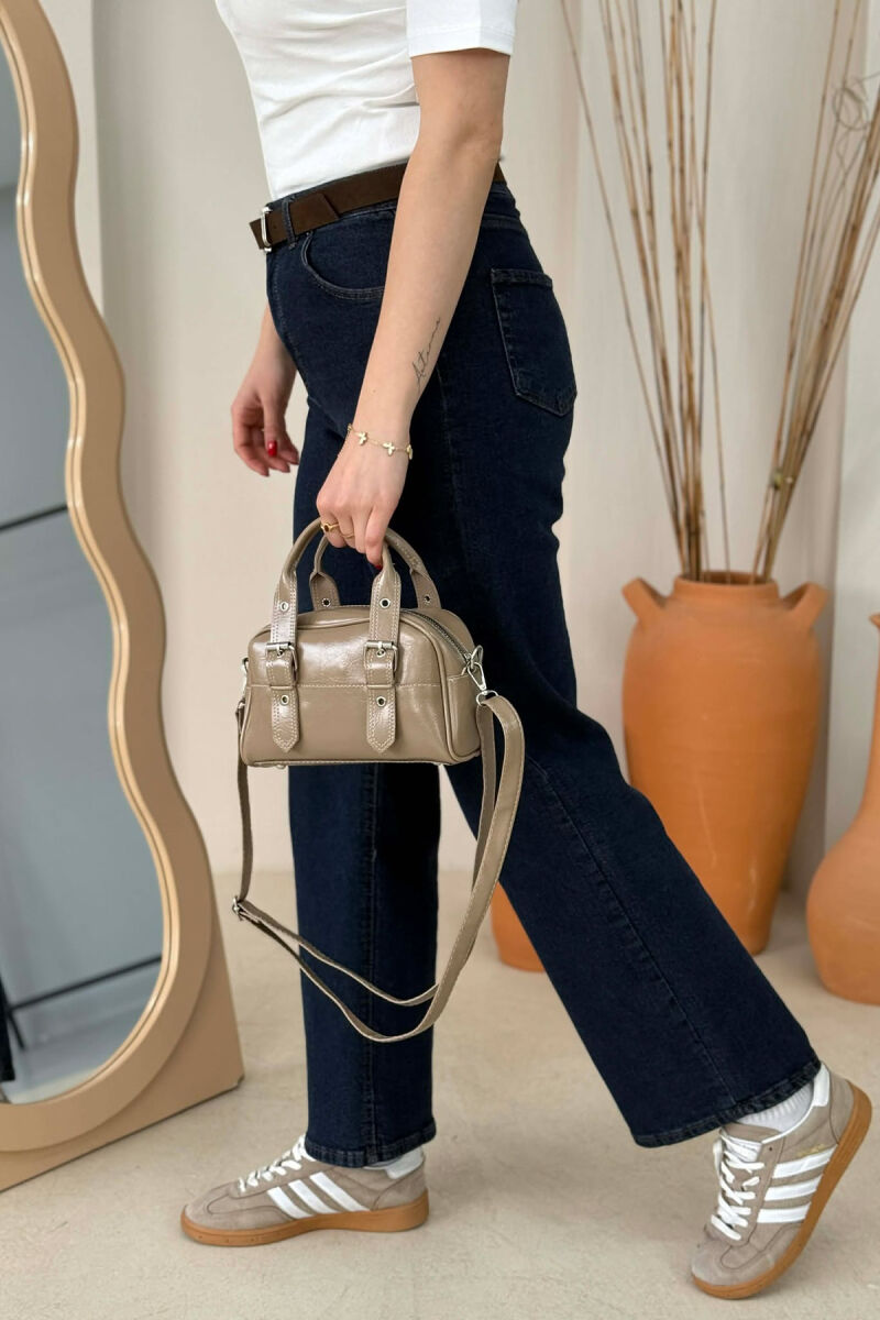 ONE COLOR LEATHER SMALL WOMAN BAG BEIGE/BEZHE - 3