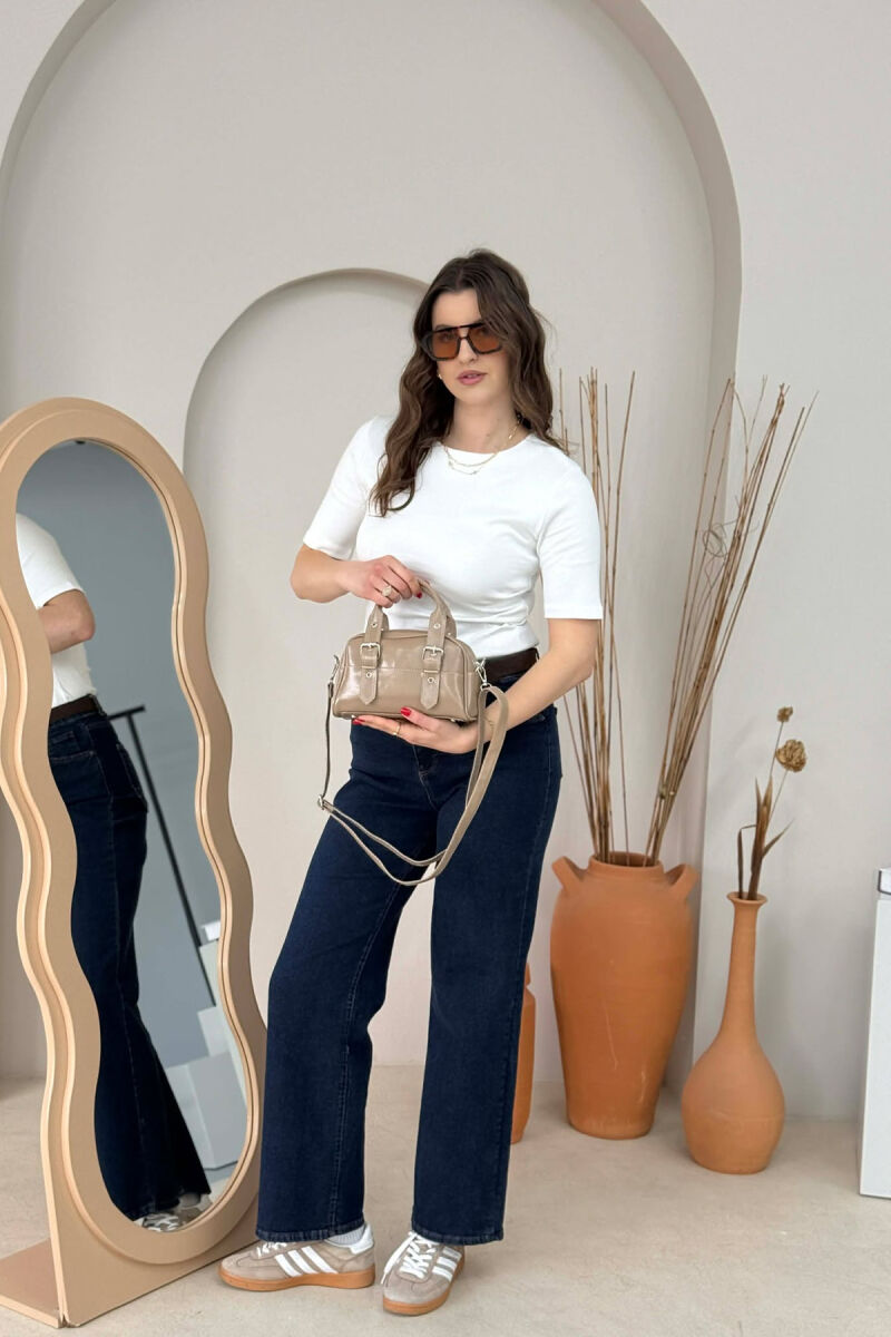 ONE COLOR LEATHER SMALL WOMAN BAG BEIGE/BEZHE - 4