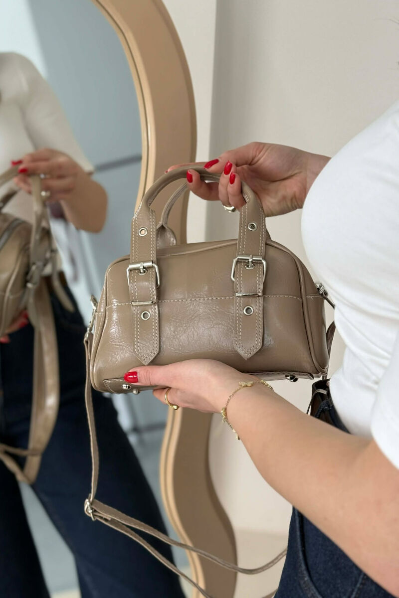 ONE COLOR LEATHER SMALL WOMAN BAG BEIGE/BEZHE - 6
