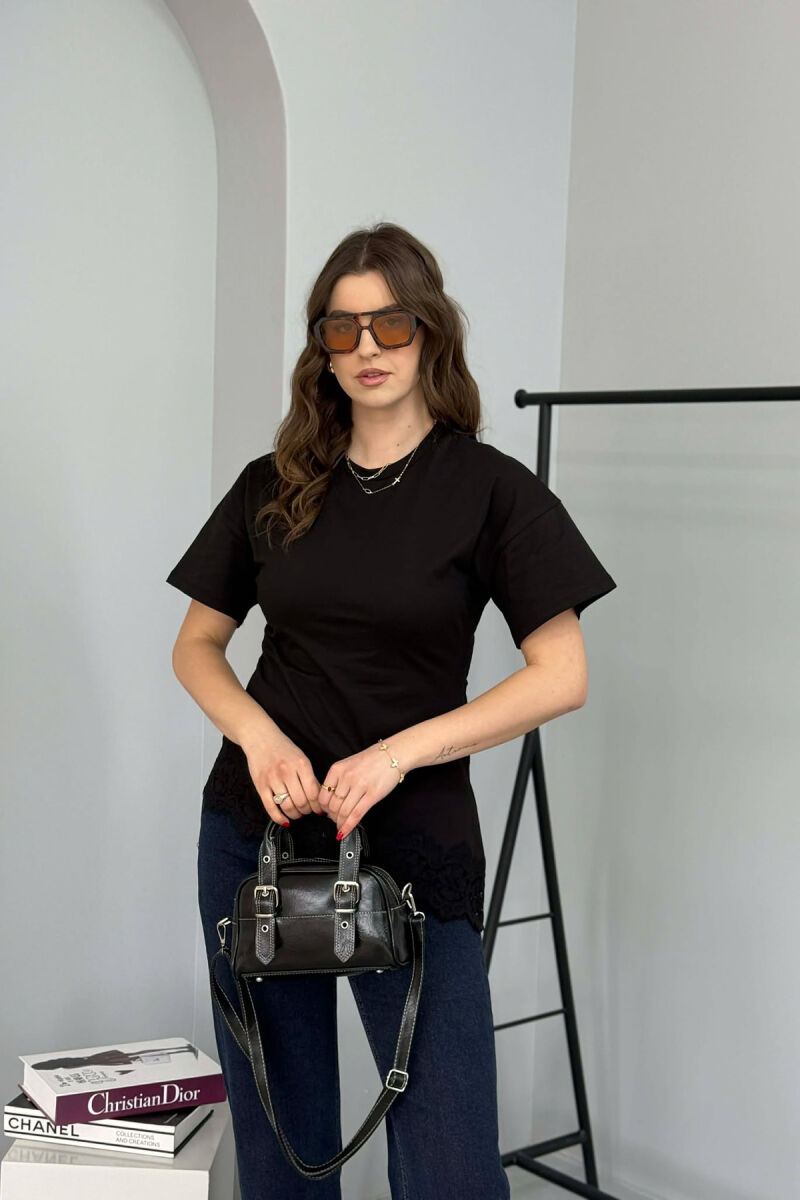 ONE COLOR LEATHER SMALL WOMAN BAG BLACK/ E ZEZE - 2