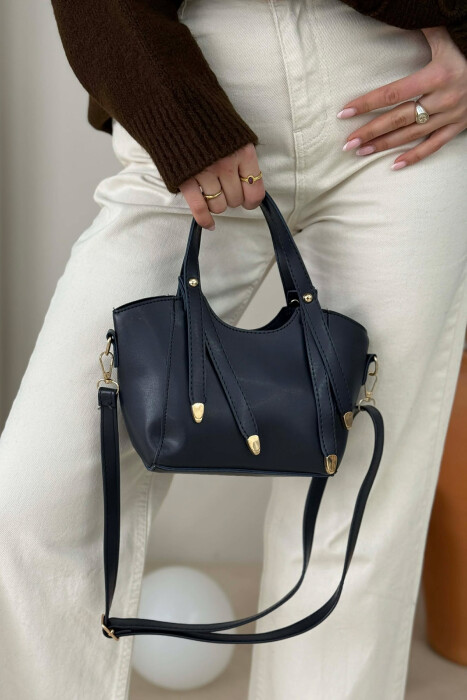 ONE COLOR LEATHER WOMAN BAG BLUE/BLU - KLAUDIO FASHION