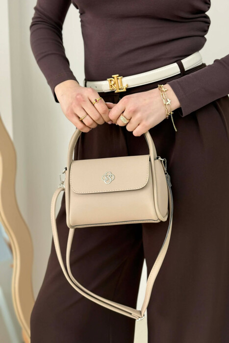 ONE COLOR LEATHER WOMEN BAG BEIGE/BEZHE 