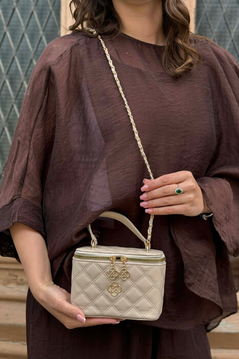 ONE COLOR LEATHER WOMEN BAG BEIGE/BEZHE 