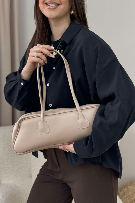 ONE COLOR LEATHER WOMEN BAG BEIGE/BEZHE - 2