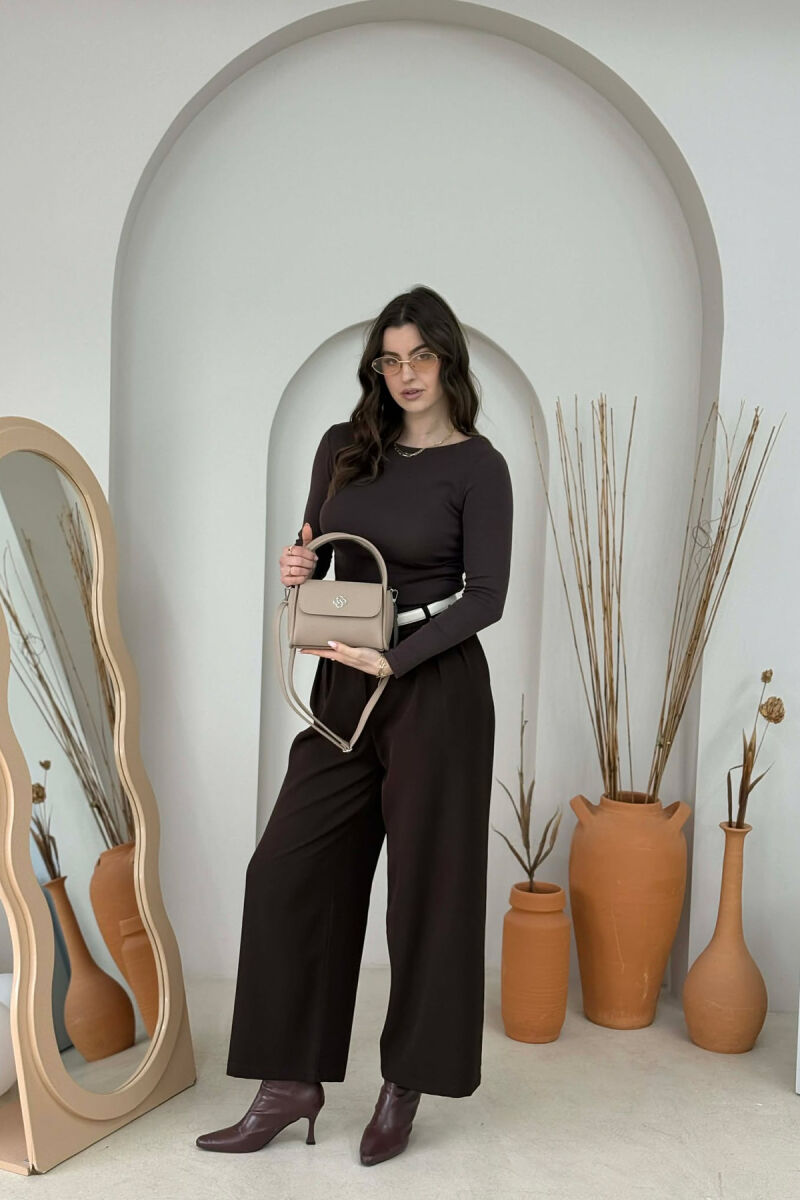 ONE COLOR LEATHER WOMEN BAG BEIGE/BEZHE - 4