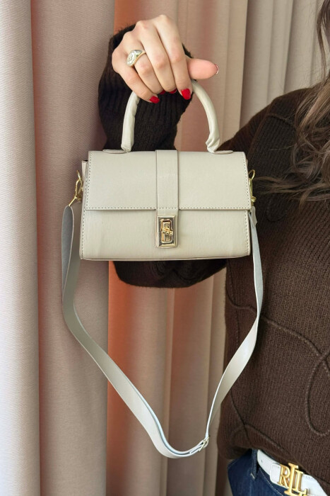 ONE COLOR LEATHER WOMEN BAG BEIGE/BEZHE - 4