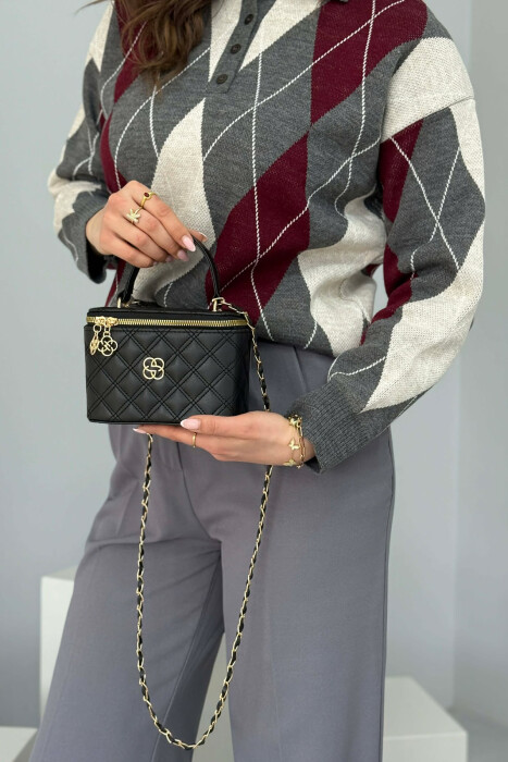 ONE COLOR LEATHER WOMEN BAG BLACK/ E ZEZE - 5