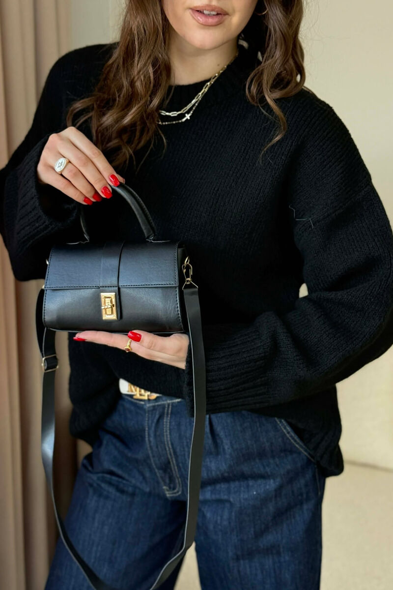 ONE COLOR LEATHER WOMEN BAG BLACK/ E ZEZE - 1