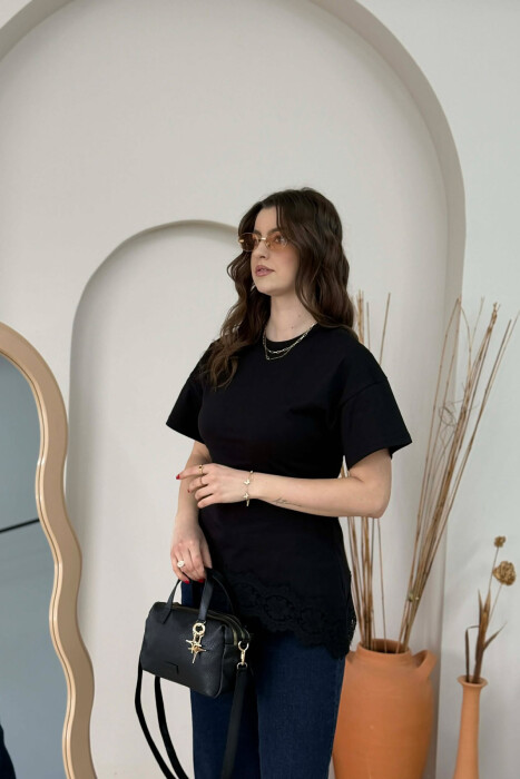 ONE COLOR LEATHER WOMEN BAG BLACK/ E ZEZE - 2