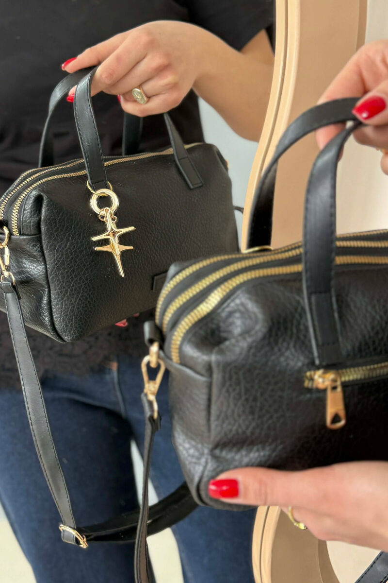 ONE COLOR LEATHER WOMEN BAG BLACK/ E ZEZE - 3