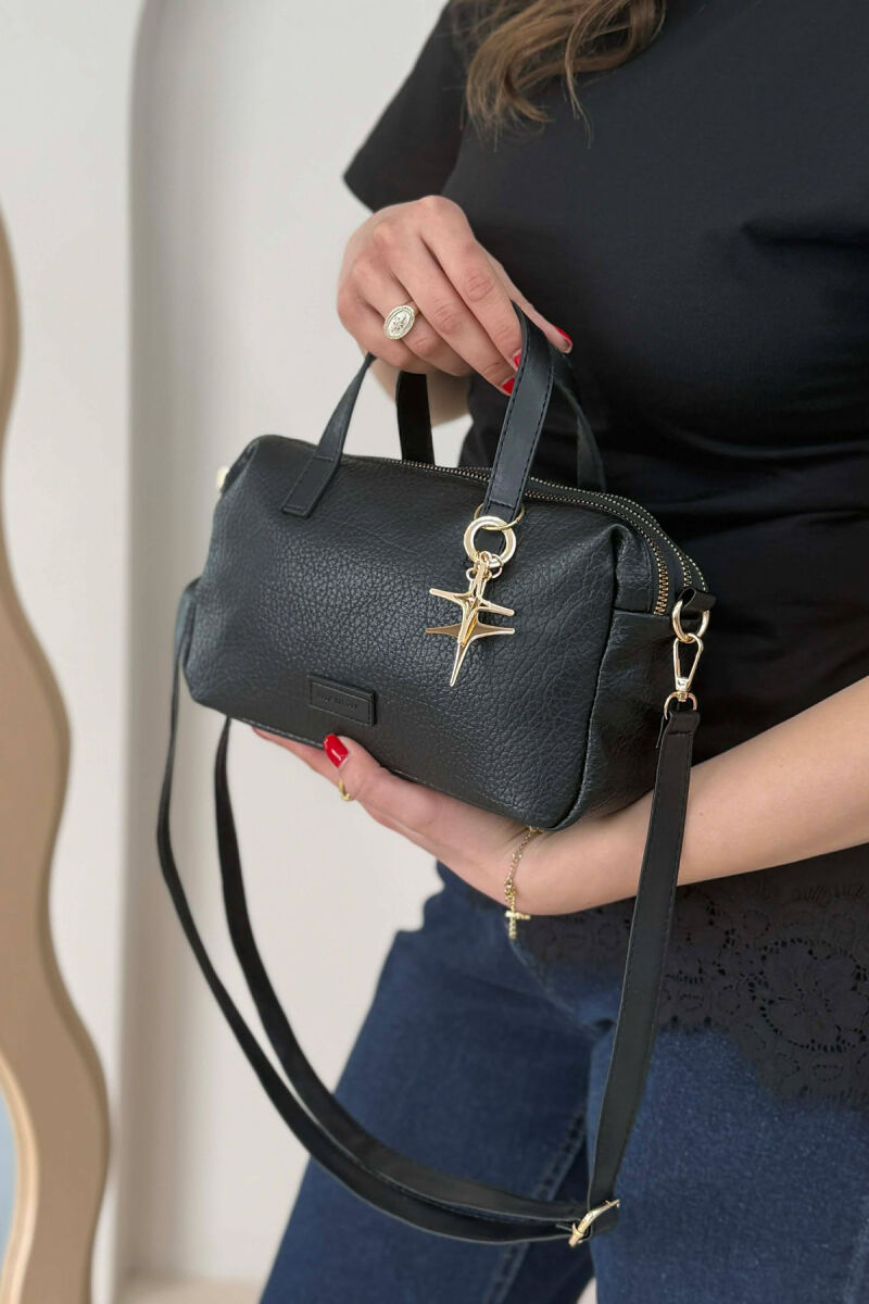 ONE COLOR LEATHER WOMEN BAG BLACK/ E ZEZE - 4