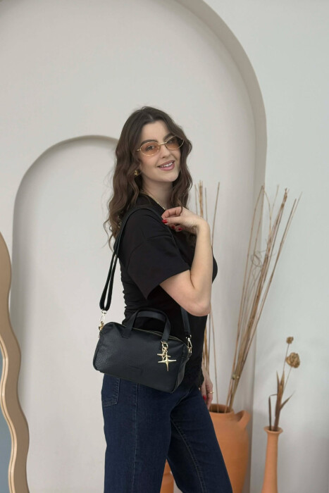 ONE COLOR LEATHER WOMEN BAG BLACK/ E ZEZE - 5