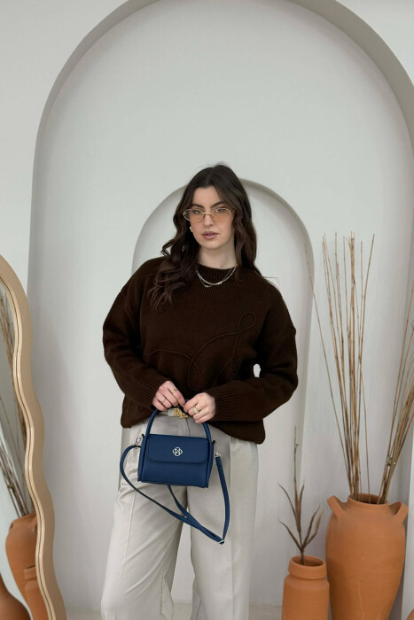 ONE COLOR LEATHER WOMEN BAG BLUE/BLU - 2