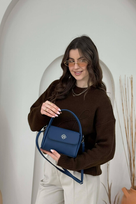 ONE COLOR LEATHER WOMEN BAG BLUE/BLU - 3