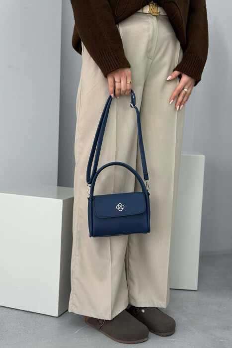 ONE COLOR LEATHER WOMEN BAG BLUE/BLU - 4