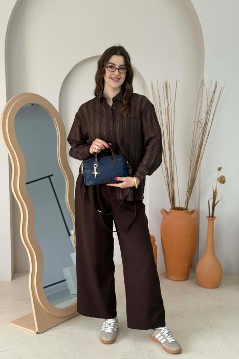 ONE COLOR LEATHER WOMEN BAG BLUE/BLU - 2