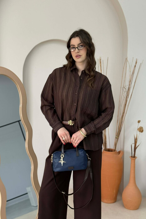 ONE COLOR LEATHER WOMEN BAG BLUE/BLU - 3