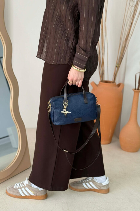 ONE COLOR LEATHER WOMEN BAG BLUE/BLU - 4