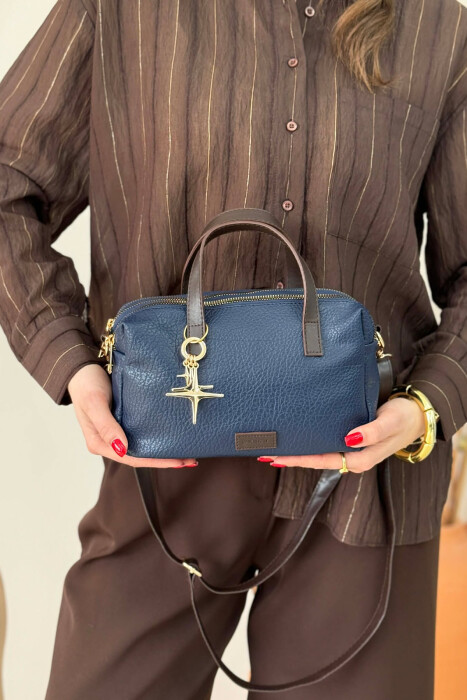 ONE COLOR LEATHER WOMEN BAG BLUE/BLU - 5